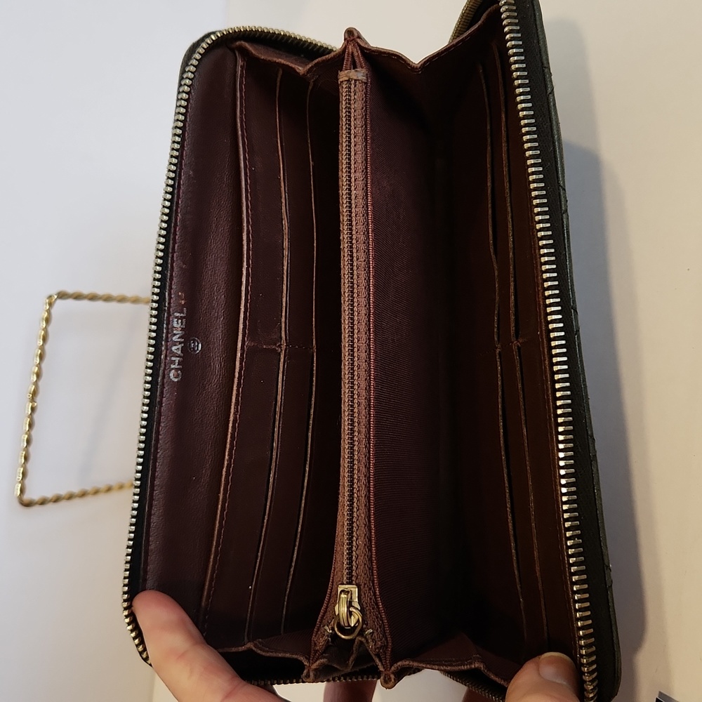 Chanel Lambskin Quilted Zip Long Wallet - Picture 10 of 13